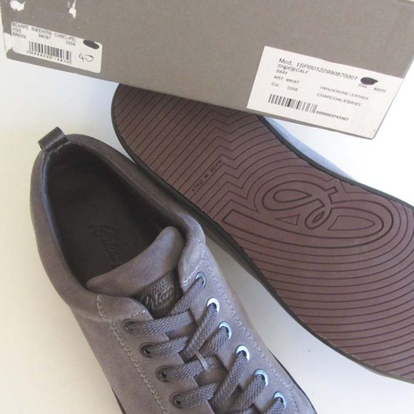 BRIONI logo grey suede low-top sneakers 40 / 7 US - Picture 6 of 8